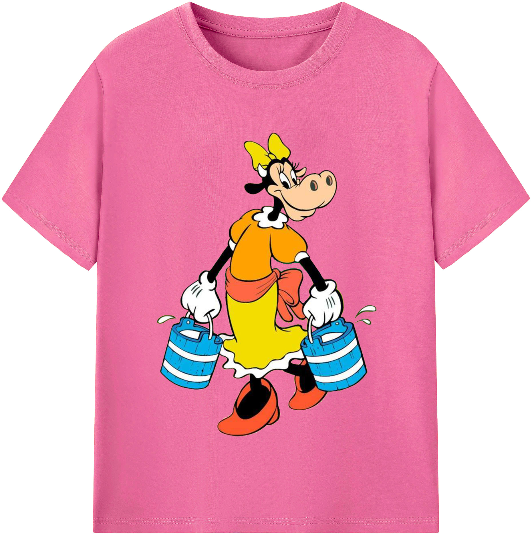 （画像用） ミッキーマウス Mickey Mouse レディースカジュアルプリントTシャツ（綿100％）